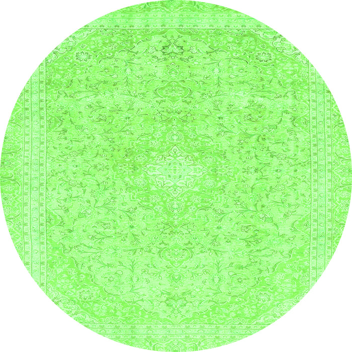 Round Abstract Green Modern Rug, abs2126grn