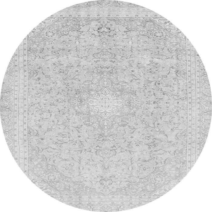 Round Machine Washable Abstract Gray Modern Rug, wshabs2126gry