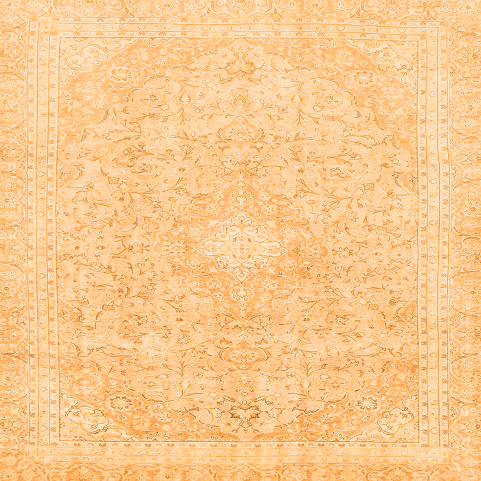 Square Machine Washable Abstract Orange Modern Area Rugs, wshabs2126org