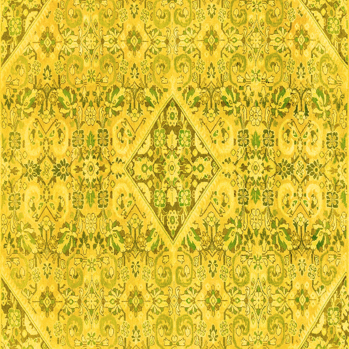 Square Machine Washable Abstract Yellow Modern Rug, wshabs2127yw