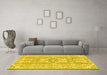 Machine Washable Abstract Yellow Modern Rug in a Living Room, wshabs2127yw