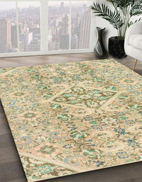 Abstract Copper Green Modern Rug, abs2127