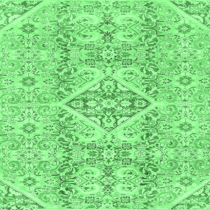 Square Abstract Emerald Green Modern Rug, abs2127emgrn