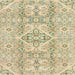 Square Machine Washable Abstract Brass Green Rug, wshabs2127