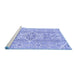 Sideview of Machine Washable Abstract Blue Modern Rug, wshabs2127blu