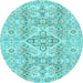 Round Machine Washable Abstract Light Blue Modern Rug, wshabs2127lblu