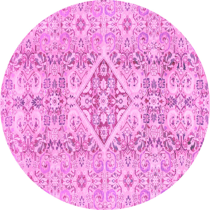 Round Abstract Pink Modern Rug, abs2127pnk