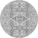 Round Abstract Gray Modern Rug, abs2127gry