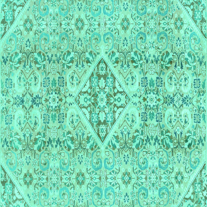 Square Abstract Turquoise Modern Rug, abs2127turq