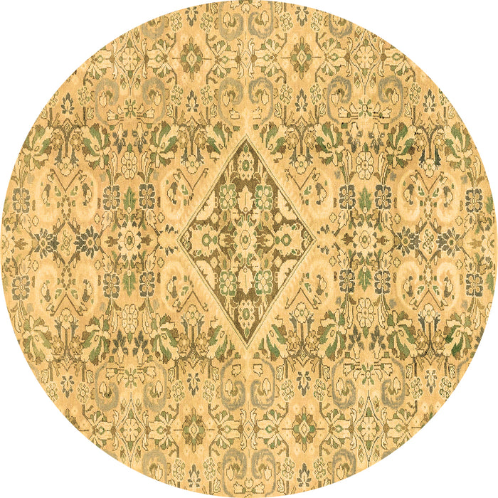 Round Abstract Brown Modern Rug, abs2127brn