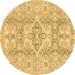 Round Abstract Brown Modern Rug, abs2127brn