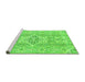 Sideview of Machine Washable Abstract Green Modern Area Rugs, wshabs2127grn