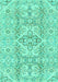 Machine Washable Abstract Turquoise Modern Area Rugs, wshabs2127turq