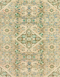 Machine Washable Abstract Brass Green Rug, wshabs2127