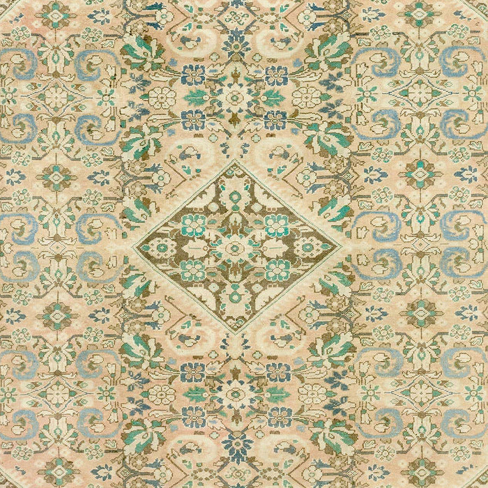Machine Washable Abstract Brass Green Rug, wshabs2127