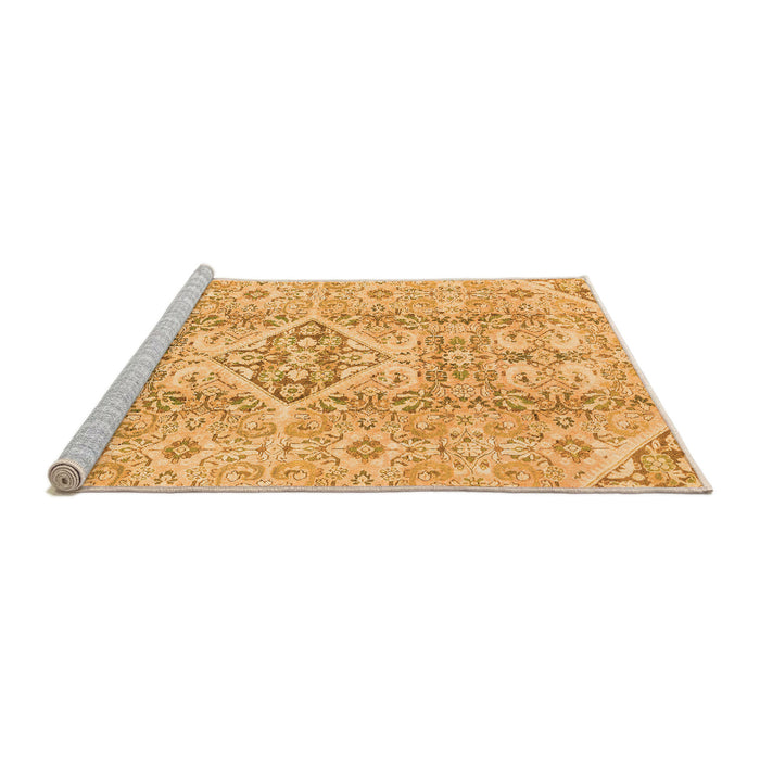 Sideview of Machine Washable Abstract Orange Modern Area Rugs, wshabs2127org