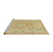 Sideview of Machine Washable Abstract Brown Gold Rug, wshabs2128