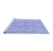 Sideview of Machine Washable Abstract Blue Modern Rug, wshabs2128blu