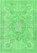 Machine Washable Abstract Emerald Green Modern Area Rugs, wshabs2128emgrn