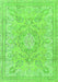 Machine Washable Abstract Green Modern Area Rugs, wshabs2128grn