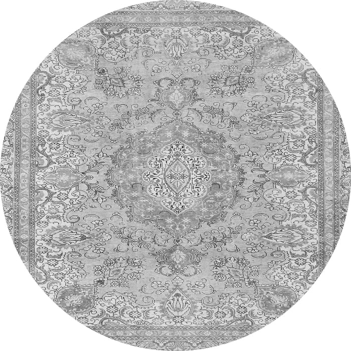 Round Abstract Gray Modern Rug, abs2128gry