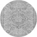 Round Abstract Gray Modern Rug, abs2128gry