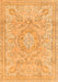 Machine Washable Abstract Orange Modern Area Rugs, wshabs2128org