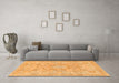 Machine Washable Abstract Orange Modern Area Rugs in a Living Room, wshabs2128org