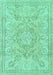 Machine Washable Abstract Turquoise Modern Area Rugs, wshabs2128turq