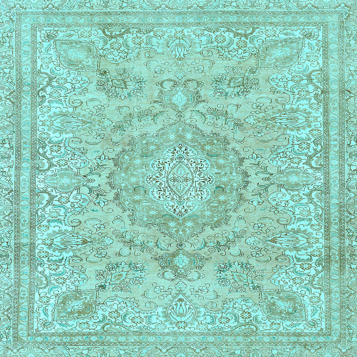 Square Abstract Light Blue Modern Rug, abs2128lblu