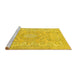 Sideview of Machine Washable Abstract Yellow Modern Rug, wshabs2128yw