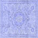 Square Abstract Blue Modern Rug, abs2128blu