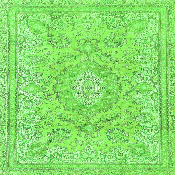 Square Abstract Green Modern Rug, abs2128grn