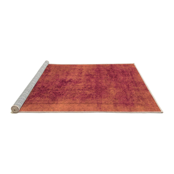 Sideview of Machine Washable Abstract Orange Modern Area Rugs, wshabs2129org