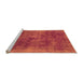 Sideview of Machine Washable Abstract Orange Modern Area Rugs, wshabs2129org