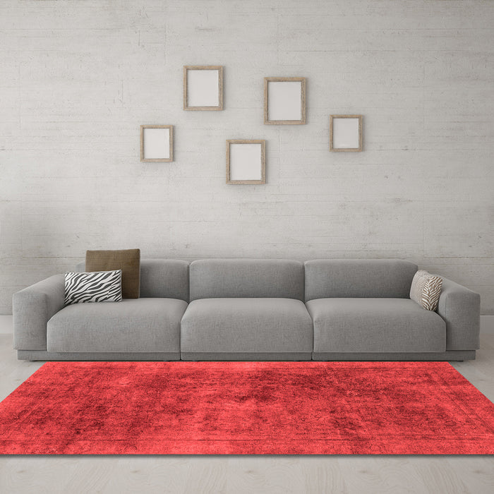 Modern Red Washable Rugs