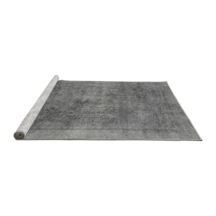 Sideview of Machine Washable Abstract Gray Modern Rug, wshabs2129gry