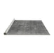 Sideview of Machine Washable Abstract Gray Modern Rug, wshabs2129gry