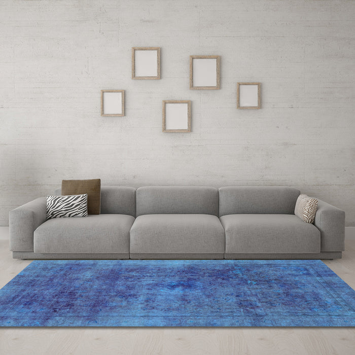 Machine Washable Abstract Light Blue Modern Rug in a Living Room, wshabs2129lblu
