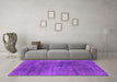 Machine Washable Abstract Purple Modern Area Rugs in a Living Room, wshabs2129pur