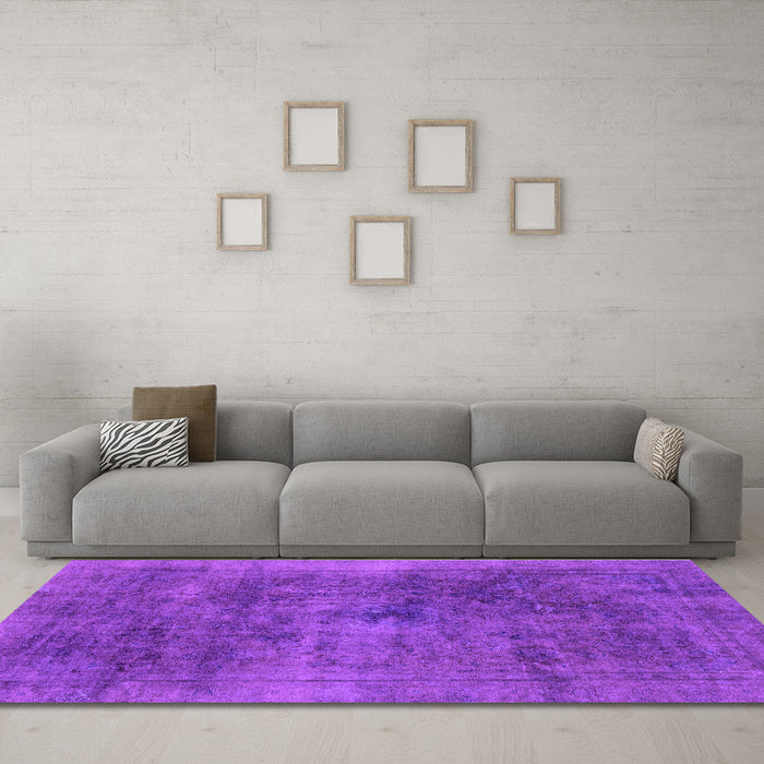 Machine Washable Abstract Purple Modern Area Rugs in a Living Room, wshabs2129pur
