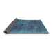 Sideview of Abstract Turquoise Modern Rug, abs2129turq