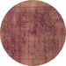 Round Abstract Brown Modern Rug, abs2129brn