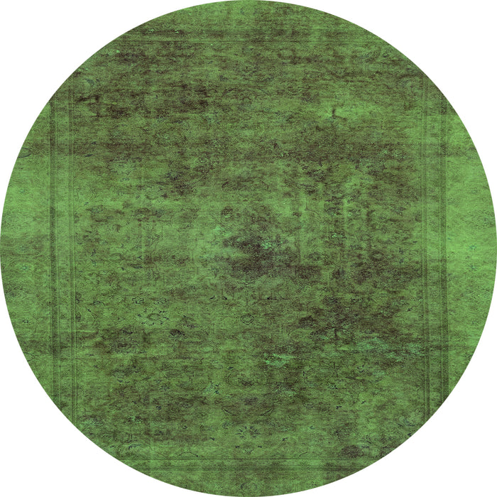 Round Abstract Green Modern Rug, abs2129grn