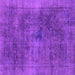 Square Machine Washable Abstract Purple Modern Area Rugs, wshabs2129pur