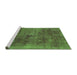 Sideview of Machine Washable Abstract Green Modern Area Rugs, wshabs2129grn