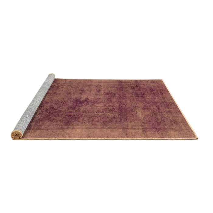 Sideview of Machine Washable Abstract Brown Modern Rug, wshabs2129brn