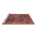 Sideview of Machine Washable Abstract Brown Modern Rug, wshabs2129brn