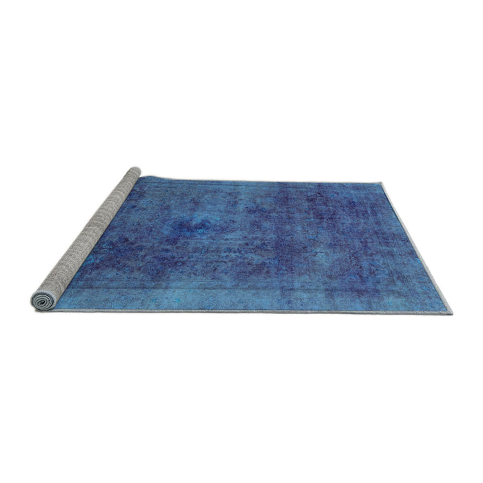 Sideview of Machine Washable Abstract Light Blue Modern Rug, wshabs2129lblu