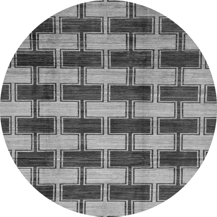 Round Abstract Gray Modern Rug, abs212gry